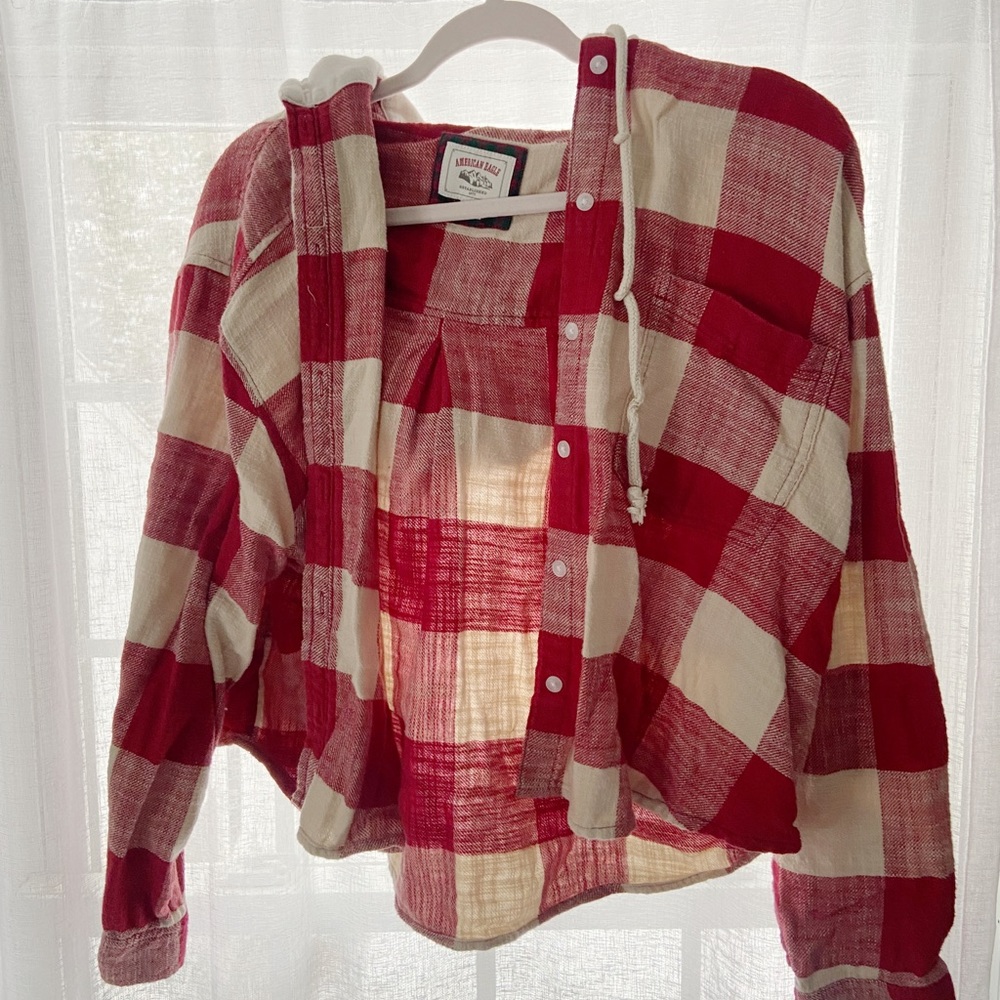 Oversized hooded flannel